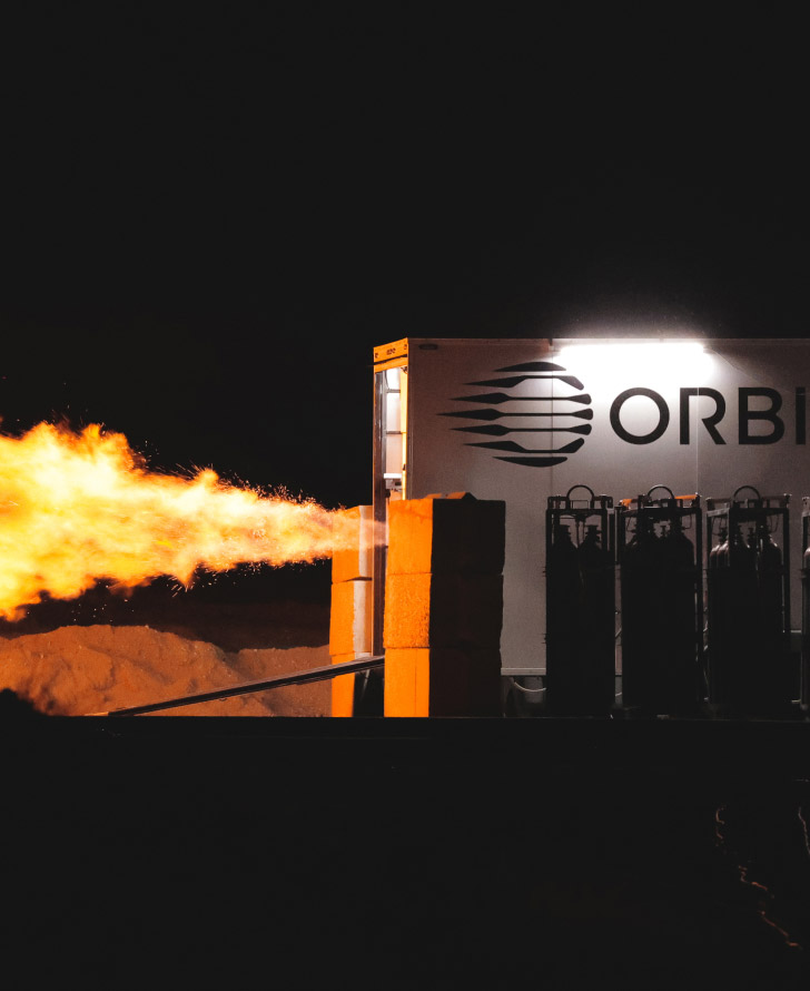 Orbital Core Tech-Night Hotfire Test Flame